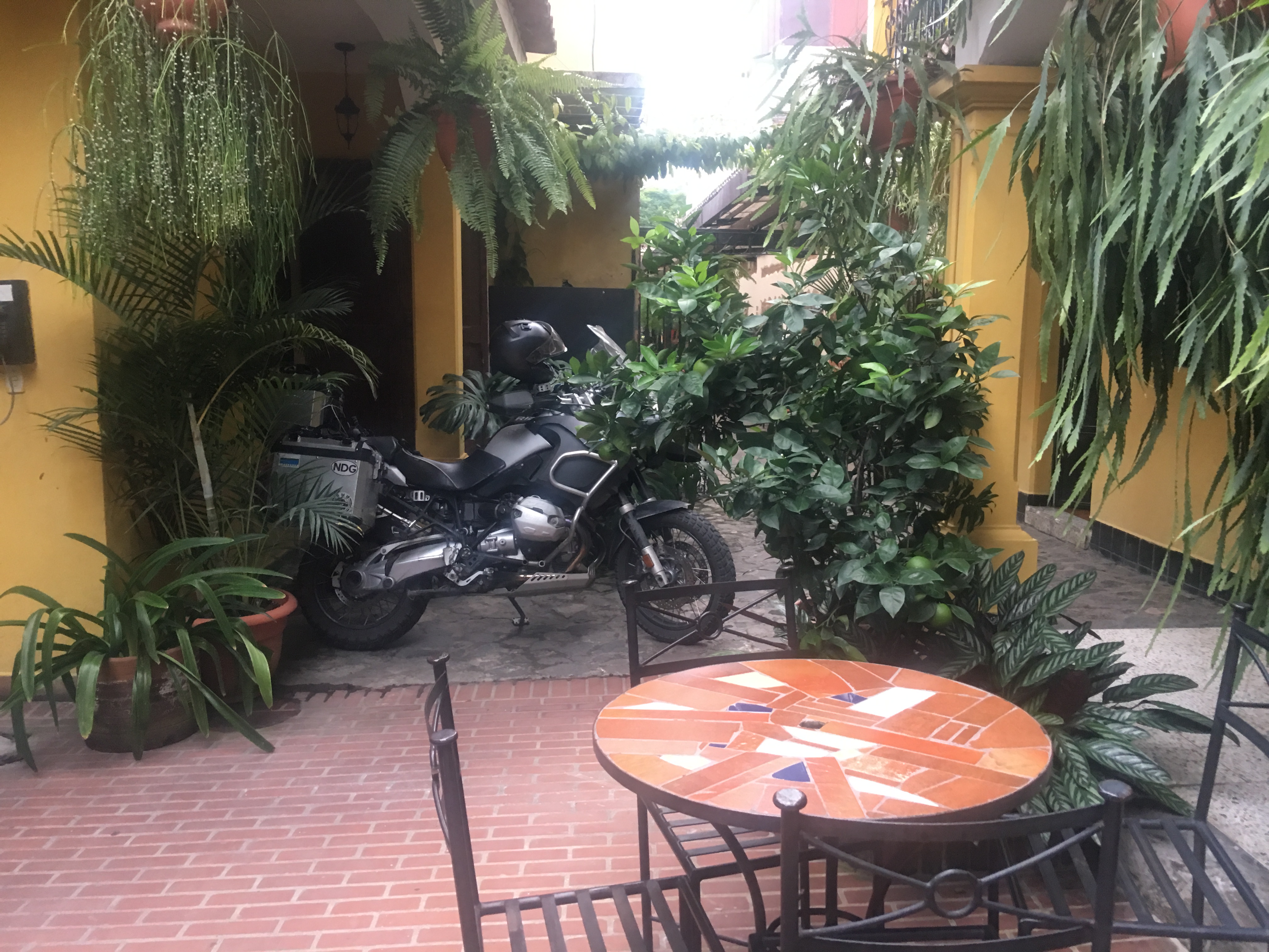 Narrow hotel entrance