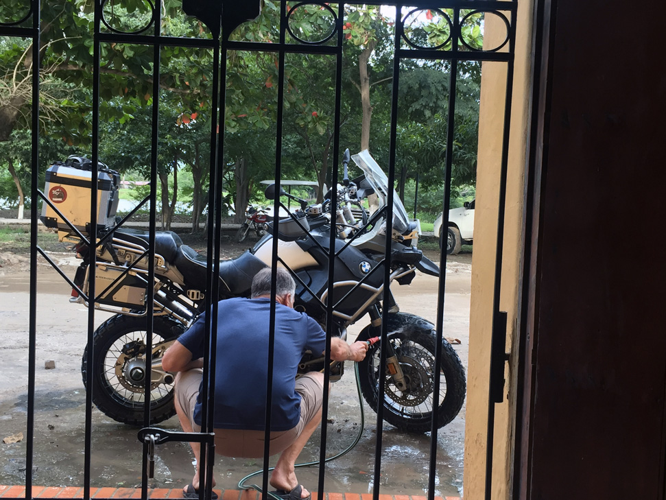 Washing the bike